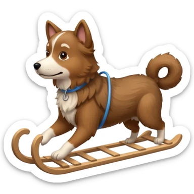 dog with Sled  sticker