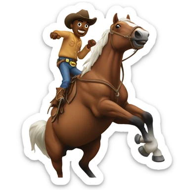 bucking horse with cowboy sticker