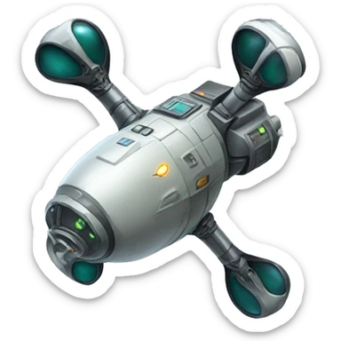 Alien battery drone spacecraft sticker