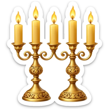 Shabbat two candles in candlesticks sticker