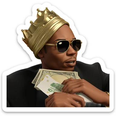 king of cash and style sticker