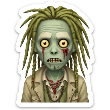 Zombie with dreads sticker