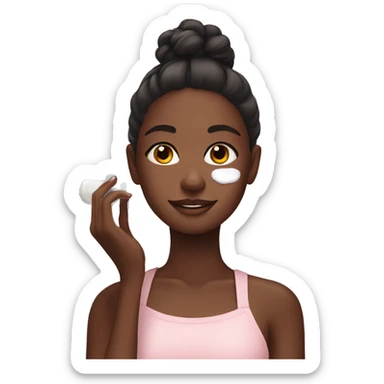 girl doing skincare sticker