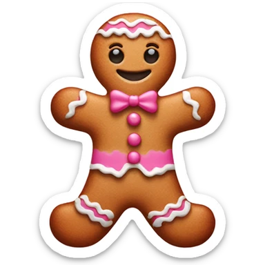 Pink gingerbread sticker