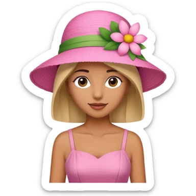 only a pink summer with flower hat sticker