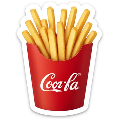 Chick-fil-A fast food fries, burger and coke with the name on it sticker