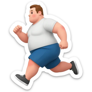 runinng  fat man sticker