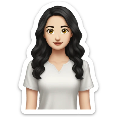 Hania amir, teen, full body, aesthetic, well detailed, black hair sticker
