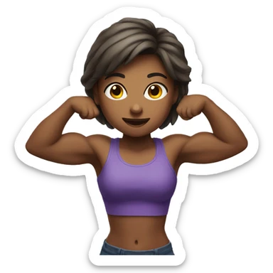 Girl flexing sticker