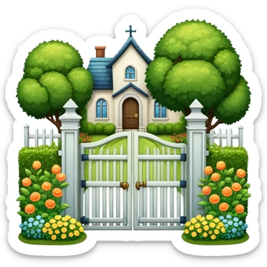 house garden gate fence door sticker