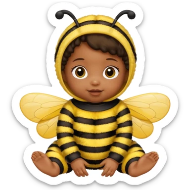 brownie baby girl with pacifier dressed as a bee sticker