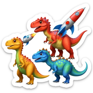 Dinosaurs with Rocket sticker