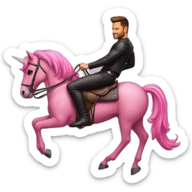 Ricky-Martin-Rides-PinkUnicorn sticker