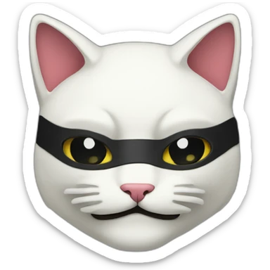 Japanese cat mask on a ninja sticker