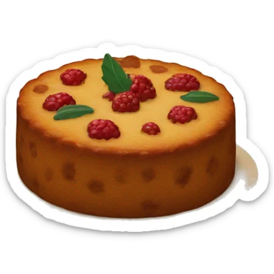 round fruitcake sticker
