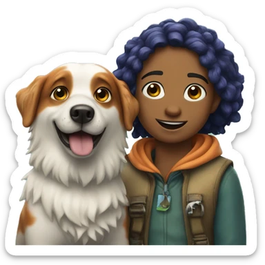 nemo with dog fae sticker