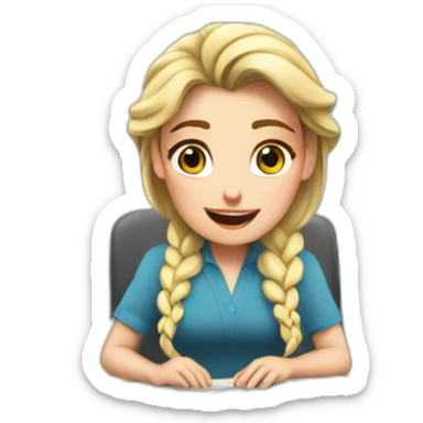 Emoji de Elsa de hombre trabajando en la oficina sticker