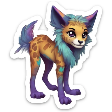 Cool cute Kawaii edgy colorful anthro fantasy animal fursona by griffsnuff & LiLaiRa & Falvie full body sticker