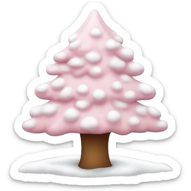 Light pink Christmas tree with snow sticker