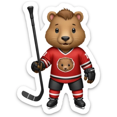 capybara ice hockey player sticker
