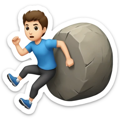 Running from a rolling boulder sticker