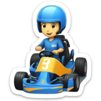 Blue gokart sticker