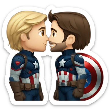 Bucky Barnes kissing Captain America sticker