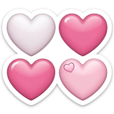 corazones blancos  y rosado sticker