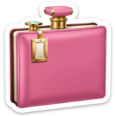 pink bookbook and fragance sticker