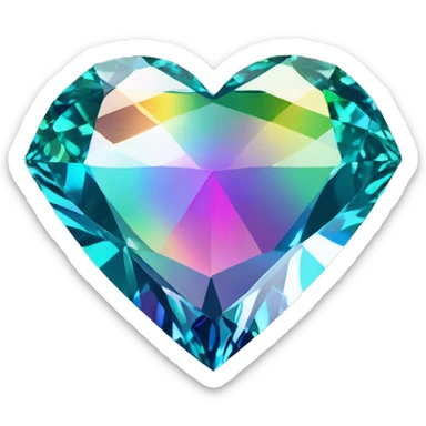 Heart shaped 56-carat rainbow diamond sticker