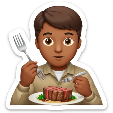 Cypher from the matrix eating steak sticker