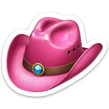 Pink cowboy hat sticker