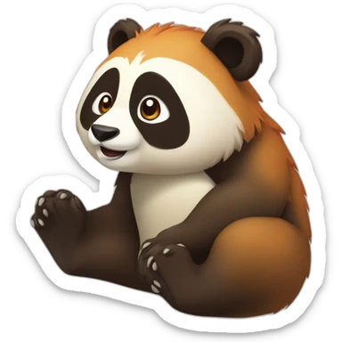 Un panda roux sur un Tanuki sticker