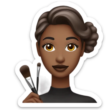 Makeup artist with brush sticker