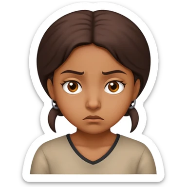 brown girl looking annoyed  sticker