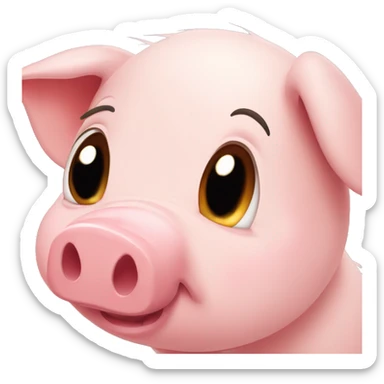 the pig is crying from cuteness sticker