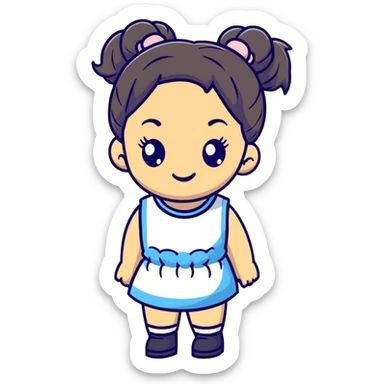 cute cartoon girl with pigtails sticker
