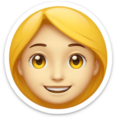 Face covering smiling yellow circle sticker