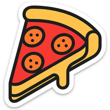 colored icon of a Chicago deep dish pizza slice sticker