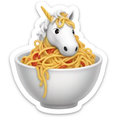 Unicorn eating spaghetti  sticker