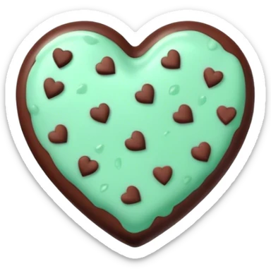 Mint green heart with chocolate chips  sticker