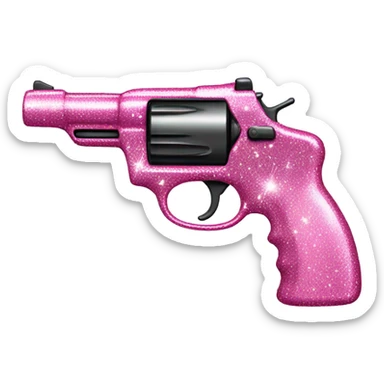 pink sparkly gun  sticker