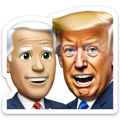 donald trump and joe biden together  sticker