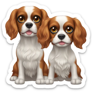 Two cavalier dogs  sticker