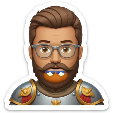 kinghts with glasses with long bearder looks like warrier sticker