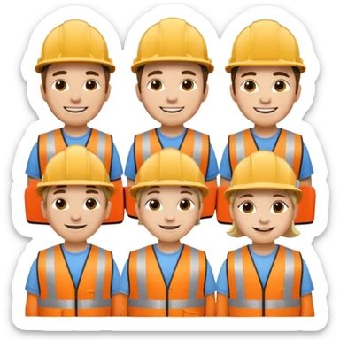 20 tiny construction workers sticker