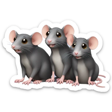three rats sticker