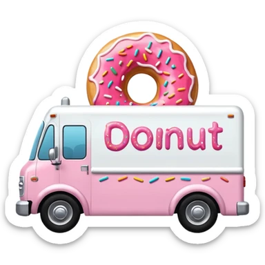 big donut truck with donut decals, frosting decals and sprinkle decals sticker