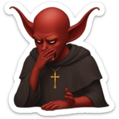 the devil prays sticker