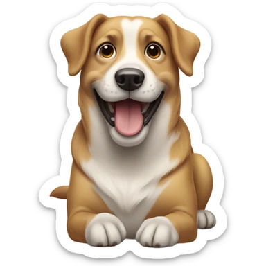 happy dog, full body dog sticker